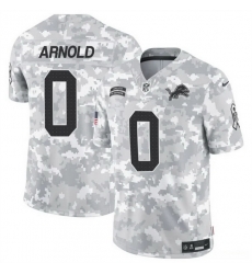 Men Detroit Lions 0 Terrion Arnold 2024 F U S E Arctic Camo Salute To Service Limited Stitched Football Jersey