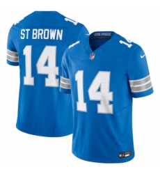 Men Detroit Lions 14 Amon Ra St Brown Blue 2024 F U S E Vapor Limited Stitched Jersey X Men Detroit Lions 14 Amon Ra St Brown Blue 2024 F U S E Vapor Limited Stitched Jersey X