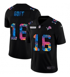 Men Detroit Lions 16 Jared Goff Men Nike Multi Color Black 2020 NFL Crucial Catch Vapor Untouchable Limited Jersey