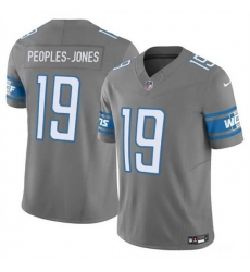 Men Detroit Lions 19 Donovan Peoples Jones Grey 2023 F U S E  Vapor Untouchable Limited Stitched Jersey