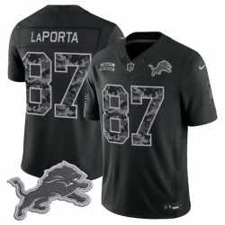 Men Detroit Lions  87 Sam LaPorta Black F U S E  2026 Salute to Service Limited Stitched Football Jersey
