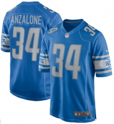 Men Detroit Lions Alex Anzalone #34 Blue F U S E Stitched Jersey