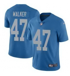 Nike Lions 47 Tracy Walker Blue Throwback Vapor Untouchable Limited Jersey