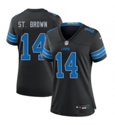 Women Detroit Lions 14 Amon Ra St Brown Back2024 F U S E Vapor Limited Stitched Jersey