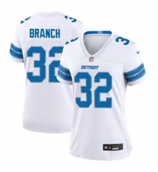 Women Detroit Lions 32 Brian Branch White 2023 F U S E Vapor Untouchable Limited Stitched Jersey