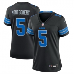 Women Detroit Lions 5 David Montgomery Black 2nd Alternate Stitched Jersey