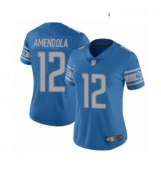 Womens Detroit Lions 12 Danny Amendola Blue Team Color Vapor Untouchable Limited Player Football Jersey