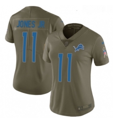 Womens Nike Detroit Lions 11 Marvin Jones Jr Limited Olive 2017 Salute to Service NFL Jersey