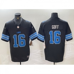 Youth Detroit Lions 16 Jared Goff black 2024 F U S E Vapor Limited Stitched Jersey