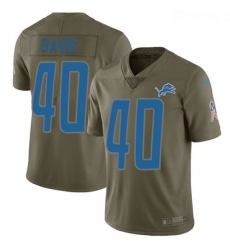 Youth Nike Detroit Lions 40 Jarrad Davis Limited Olive 2017 Salute to Service NFL Jersey