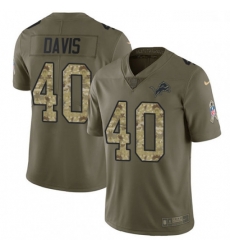 Youth Nike Detroit Lions 40 Jarrad Davis Limited OliveCamo Salute to Service NFL Jersey