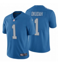 Youth Nike Lions 1 Jeff Okudah Blue Vapor  Jersey 2020 NFL Draft