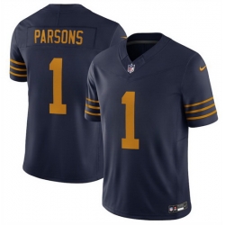 Men Green Bay Packers 1 Micah Parsons Navy The 1923 Classic Vapor F U S E  Limited Stitched Football Jersey