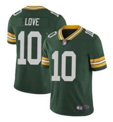 Men Green Bay Packers 10 Jordan Love Green Vapor Limited  Stitched Football Jersey