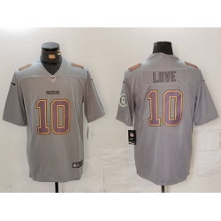 Men Green Bay Packers 10 Jordan Love Grey 2023 F U S E  With Patch Limited Stitched Football Jersey