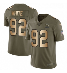 Men Nike Green Bay Packers 92 Reggie White Limited OliveGold 2017 Salute to Service NFL Jersey