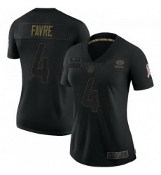 Women Nike Green Bay Packers 4 Brett Favre 2020 Black Vapor Limited Jersey