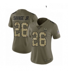 Womens Green Bay Packers 26 Darnell Savage Jr Limited Olive Camo 2017 Salute to Service Football Jersey