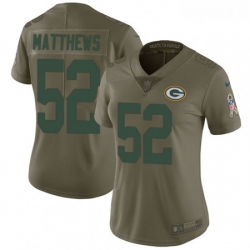 Womens Nike Green Bay Packers 52 Clay Matthews Limited Olive 2017 Salute to Service NFL Jersey