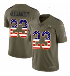 Youth Nike Green Bay Packers 23 Jaire Alexander Limited OliveUSA Flag 2017 Salute to Service NFL Jersey