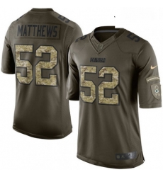 Youth Nike Green Bay Packers 52 Clay Matthews Elite Green Salute to Service NFL Jersey