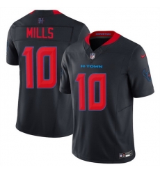 Men Houston Texans 10 Davis Mills Navy 2nd Alternate 2025 F U S E  Vapor Limited Stitched Football Jersey