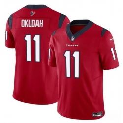 Men Houston Texans 11 Jeff Okudah Red 2024 F U S E Vapor Untouchable Stitched Football Jersey