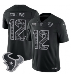 Men Houston Texans  12 Nico Collins Black F U S E  2026 Salute to Service Limited Stitched Football Jersey