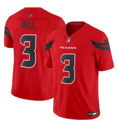 Men Houston Texans 3 Tank Dell Red 2024 Alternate F U S E Vapor Stitched Jersey