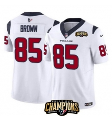 Men Houston Texans 85 Noah Brown White 2023 F U S E  AFC South Champions Patch Vapor Untouchable Limited Stitched Football Jersey