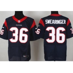 Nike Houston Texans 36 D.J. Swearinger Blue Elite NFL Jersey