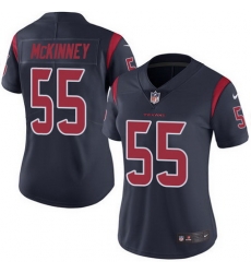 Nike Texans 55 Benardrick McKinney Navy Blue Womens Stitched NFL Limited Rush Jersey