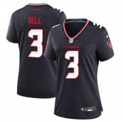 Women Houston Texans 3 Tank Dell Navy 2024 Alternate F U S E Vapor Stitched Football Jersey