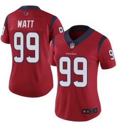 Women Houston Texans 99 J J  Watt Red Vapor Untouchable Limited Stitched Jersey 