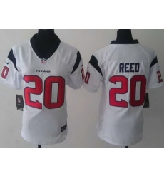 Women Nike Houston Texans 20 Ed Reed White NFL Jerseys