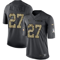 Nike Texans #27 Jose Altuve Black Youth Stitched NFL Limited 2016 Salute to Service Jersey