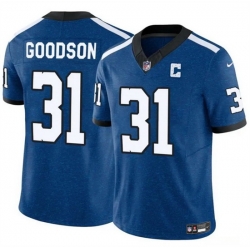 Men Indianapolis Colts 31 Tyler Goodson Blue 2024 F U S E Throwback Vapor Limited Stitched Football Jersey