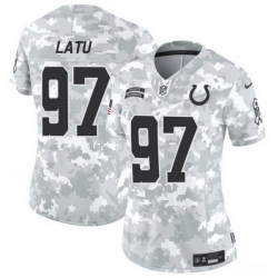 Women Indianapolis Colts 97 Laiatu Latu 2024 F U S E Arctic Camo Salute To Service Limited Stitched Jersey