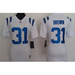 Women Nike Indianapolis Colts 31# Donald Brown White Nike NFL Jerseys