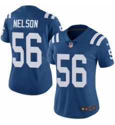 Womens Nike Indianapolis Colts 56 Quenton Nelson Royal Blue Team Color Vapor Untouchable Elite Player NFL Jersey