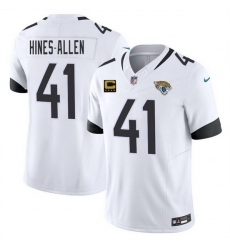 Men Jacksonville Jaguars 41 Josh Hines Allen White 2025 F U S E With 4 Star C Patch Vapor Limited Stitched Football Jersey Men Jacksonville Jaguars 41 Josh Hines Allen White 2025 F U S E With 4 Star C Patch Vapor Limited Stitched Football Jersey