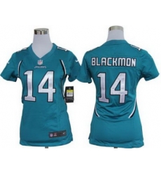 Women Nike Jacksonville Jaguars 14# Justin Blackmon Green Nike NFL Jerseys