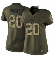 Womens Nike Jacksonville Jaguars 20 Jalen Ramsey Elite Green Salute to Service NFL Jersey