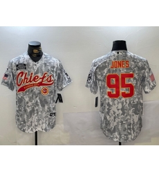 Men Kansas City Chiefs 95 Chris Jones 2024 Arctic Camo Salute To Service Stitched Baseball Jersey 2