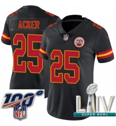 2020 Super Bowl LIV Women Nike Kansas City Chiefs #27 Kenneth Acker Limited Black Rush Vapor Untouchable NFL Jersey