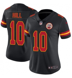 Nike Chiefs #10 Tyreek Hill Black Womens Stitched NFL Limited Rush Jersey