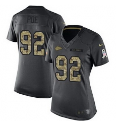 Nike Chiefs #92 Dontari Poe Black Womens Stitched NFL Limited 2016 Salute to Service Jersey