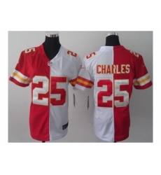 Nike women nfl jerseys kansas city chiefs #25 charles white-red[Elite split]