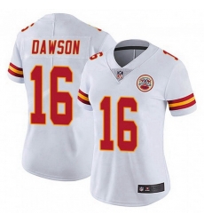 Women Kansas City Chiefs 16 Len Dawson White Vapor Limited Jersey