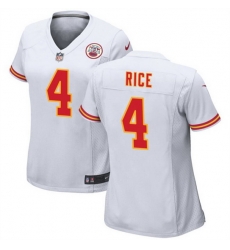 Women Kansas City Chiefs 4 Rashee Rice White Stitched Jersey  Run Small